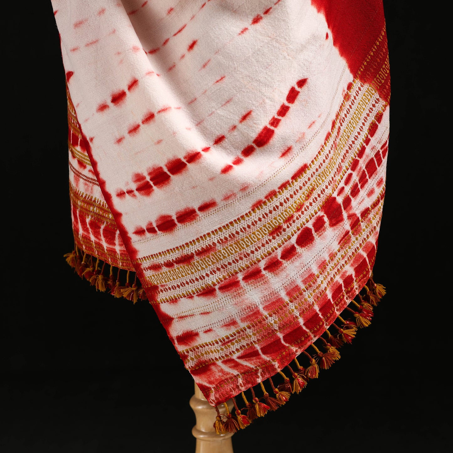 Kutch Handwoven Bandhani Merino Wool Shawl 30