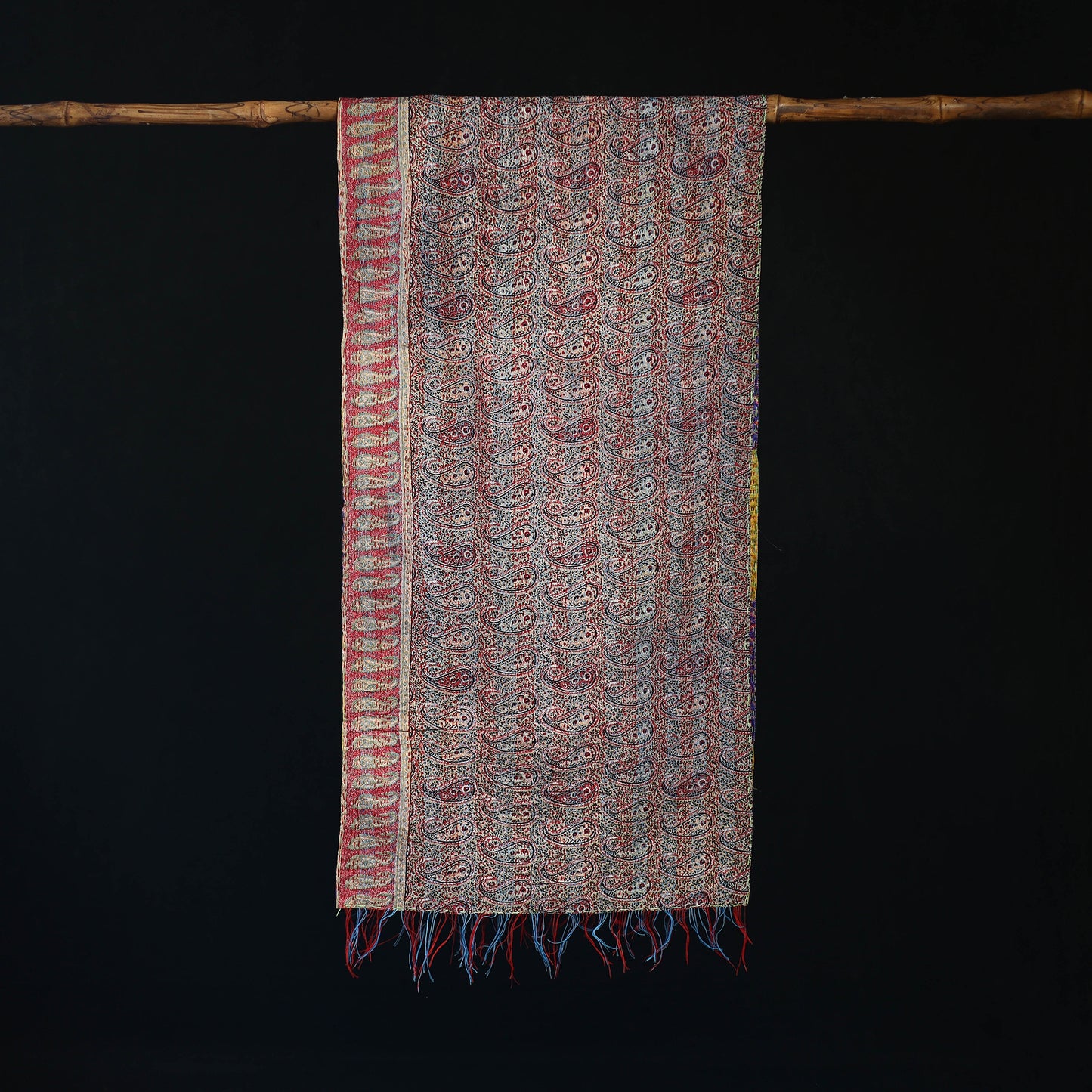 Bengal Kantha Handwork Patchwork Reversible Silk Stole 130