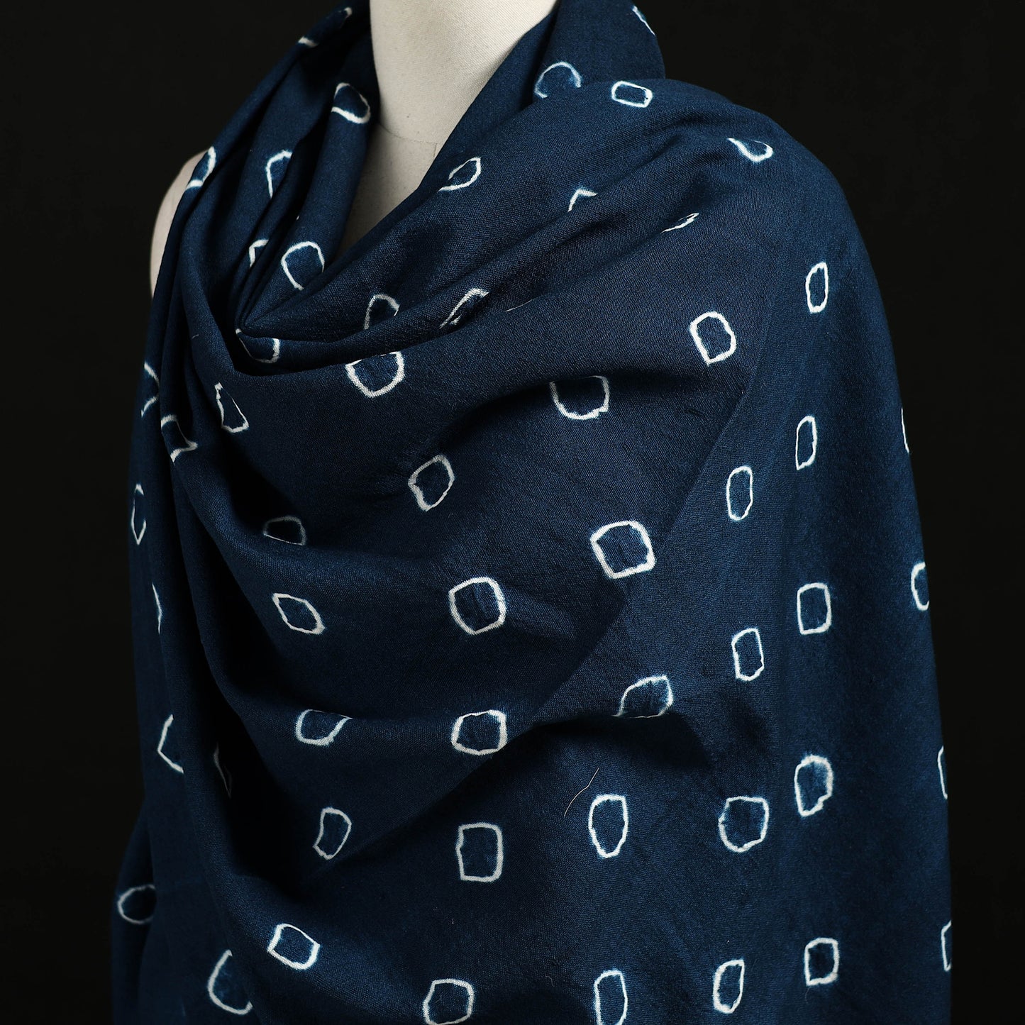 Kutch Handwoven Bandhani Merino Wool Shawl 35