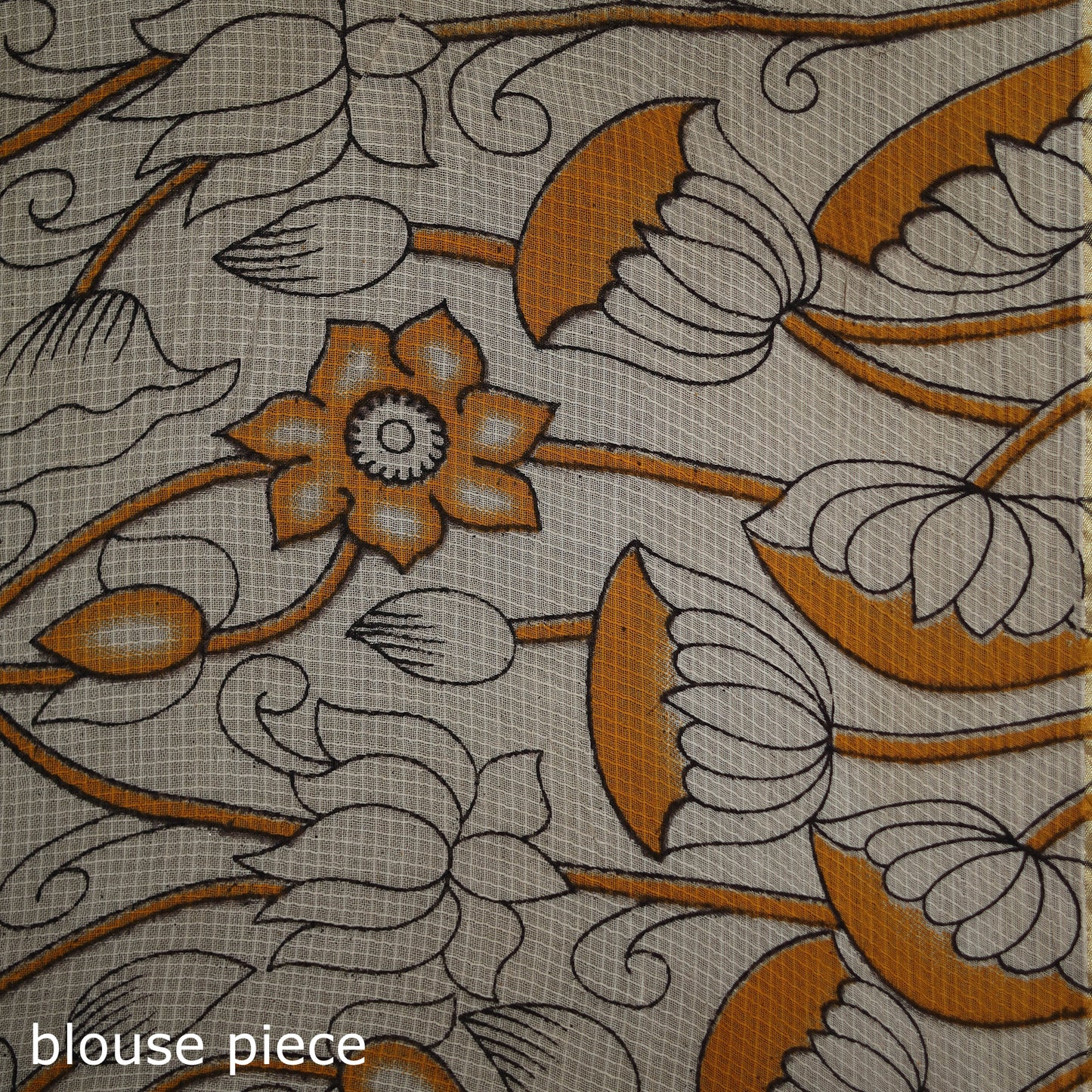 Kalamkari Printed Kota Doria Cotton Saree 09