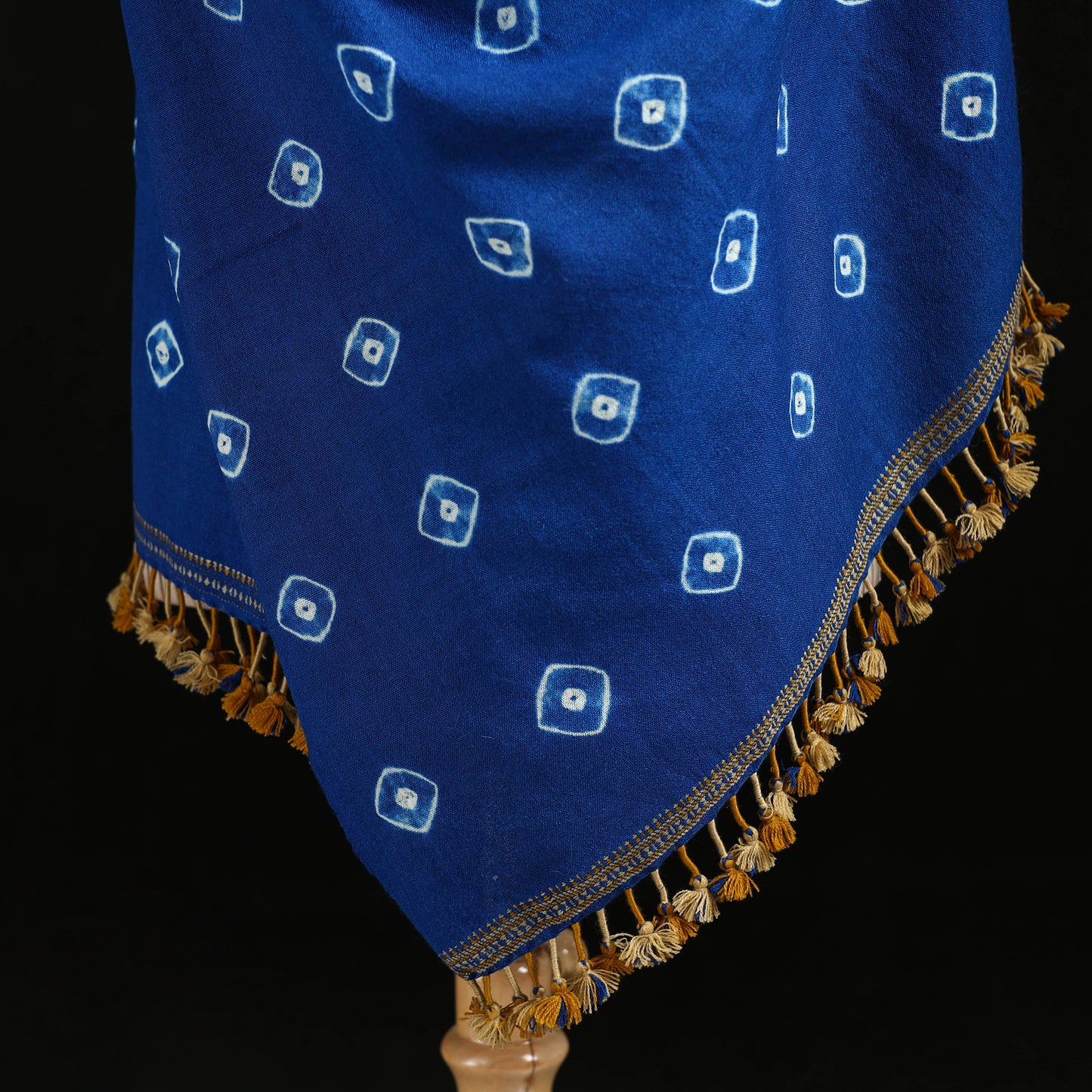 Kutch Handwoven Bandhani Merino Wool Shawl 36