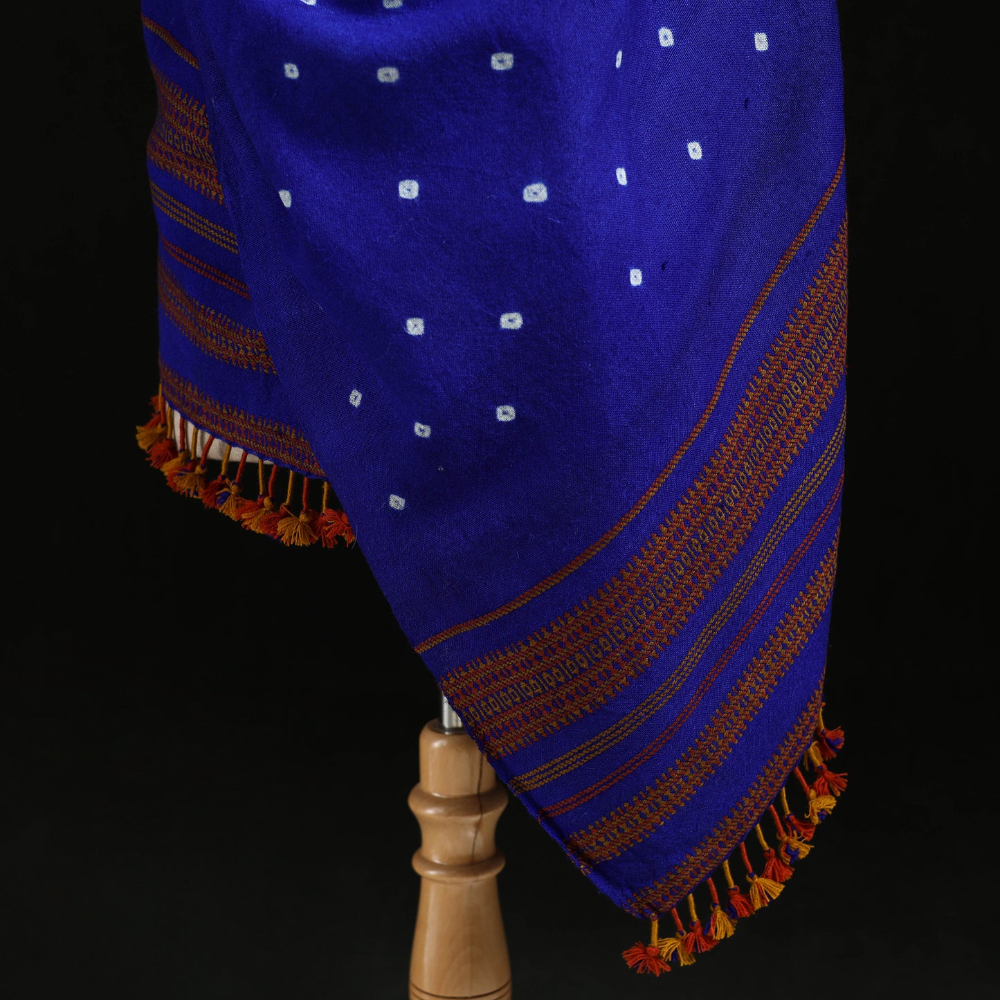 Kutch Handwoven Bandhani Merino Wool Shawl 39