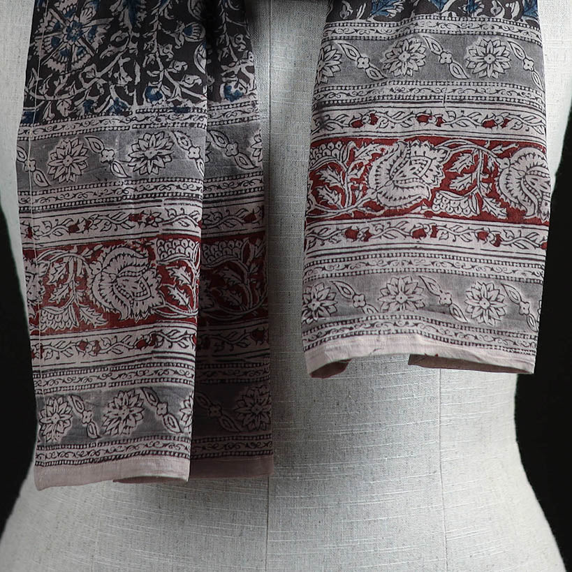 Pedana Block Print Natural Dyed Cotton Kalamkari Stole 14