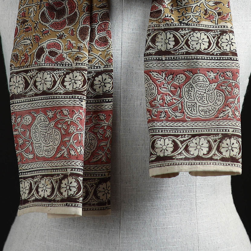 Pedana Block Print Natural Dyed Cotton Kalamkari Stole 21
