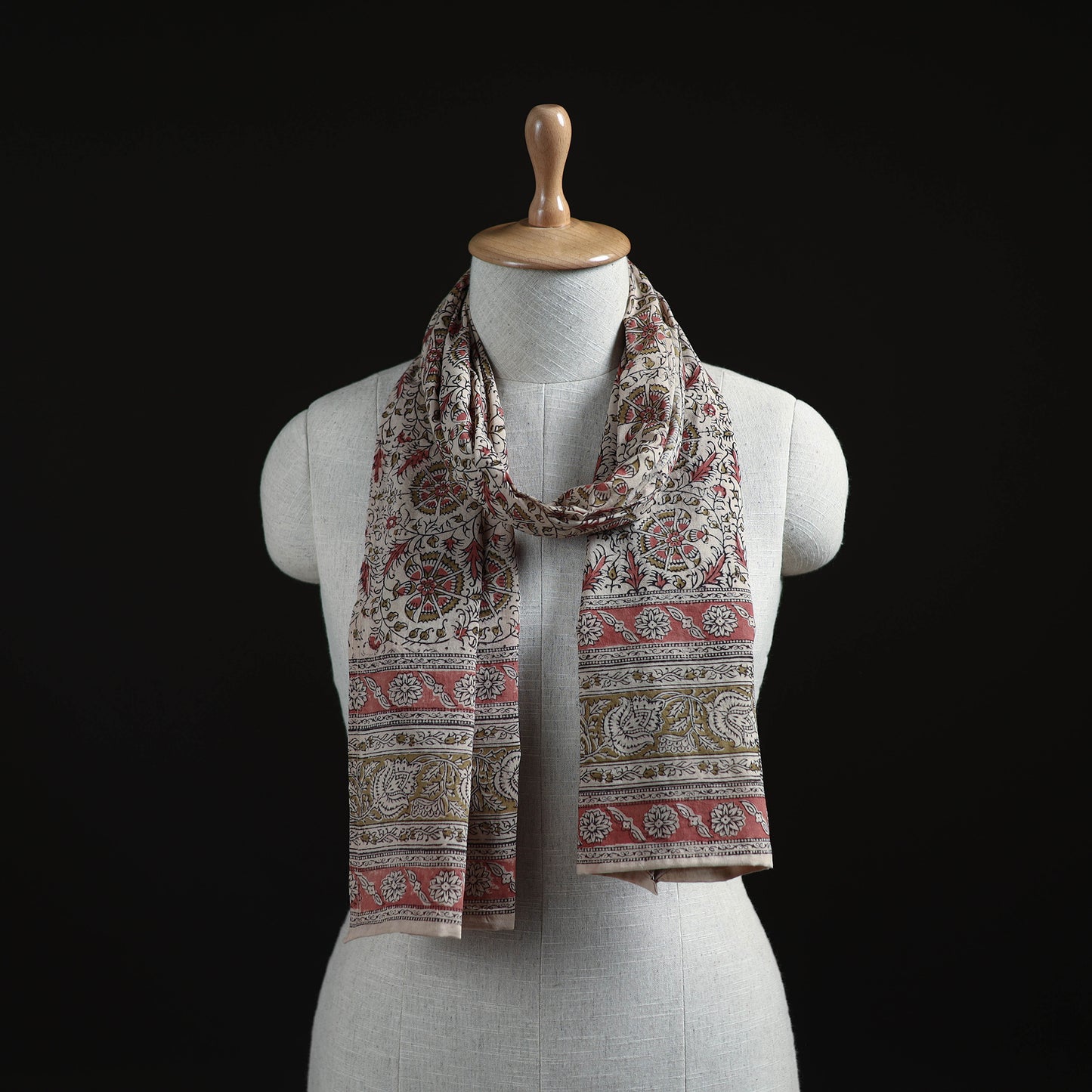Pedana Block Print Natural Dyed Cotton Kalamkari Stole 22