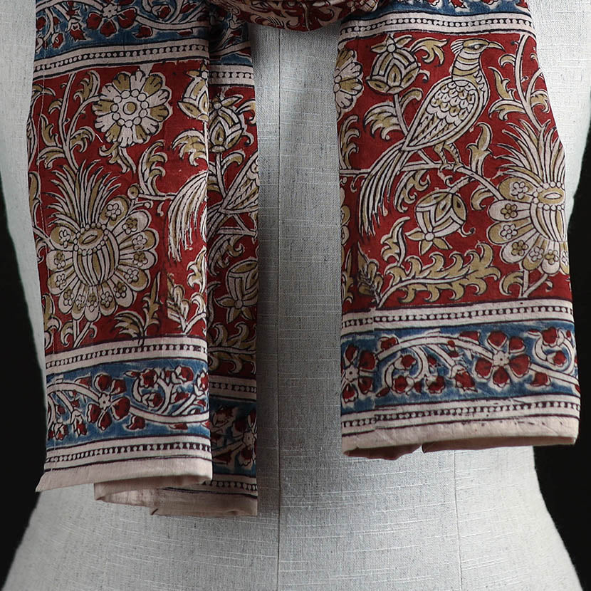 Pedana Block Print Natural Dyed Cotton Kalamkari Stole 23