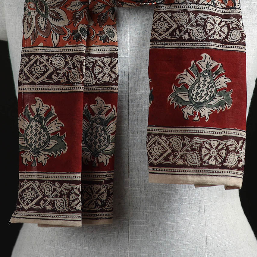 Pedana Block Print Natural Dyed Cotton Kalamkari Stole 26