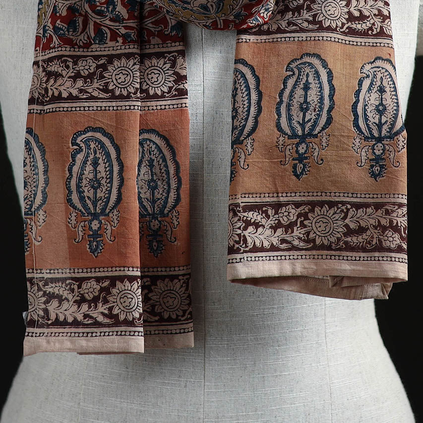 Pedana Block Print Natural Dyed Cotton Kalamkari Stole 27