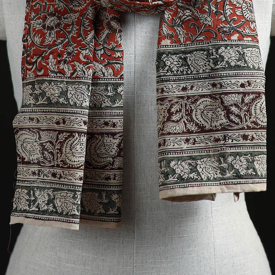 Pedana Block Print Natural Dyed Cotton Kalamkari Stole 29