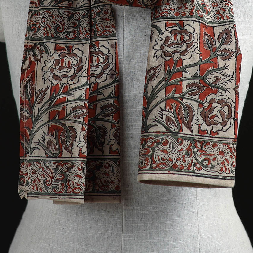 Pedana Block Print Natural Dyed Cotton Kalamkari Stole 32