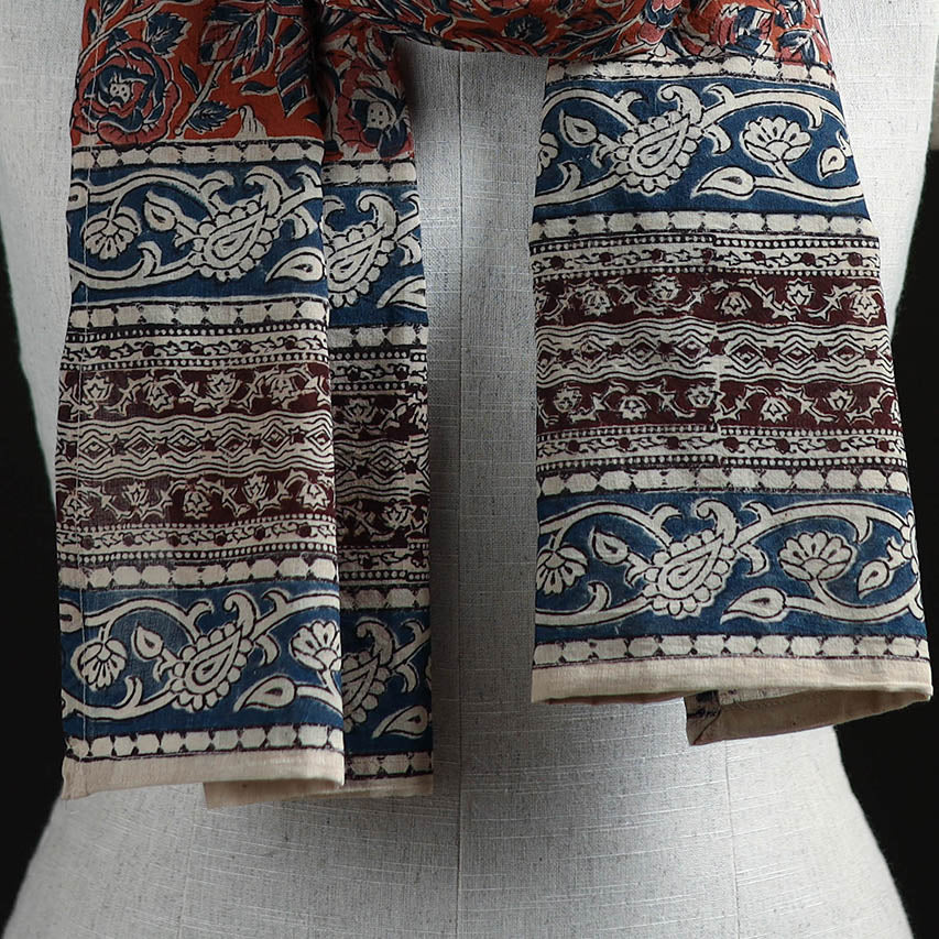 Pedana Block Print Natural Dyed Cotton Kalamkari Stole 33