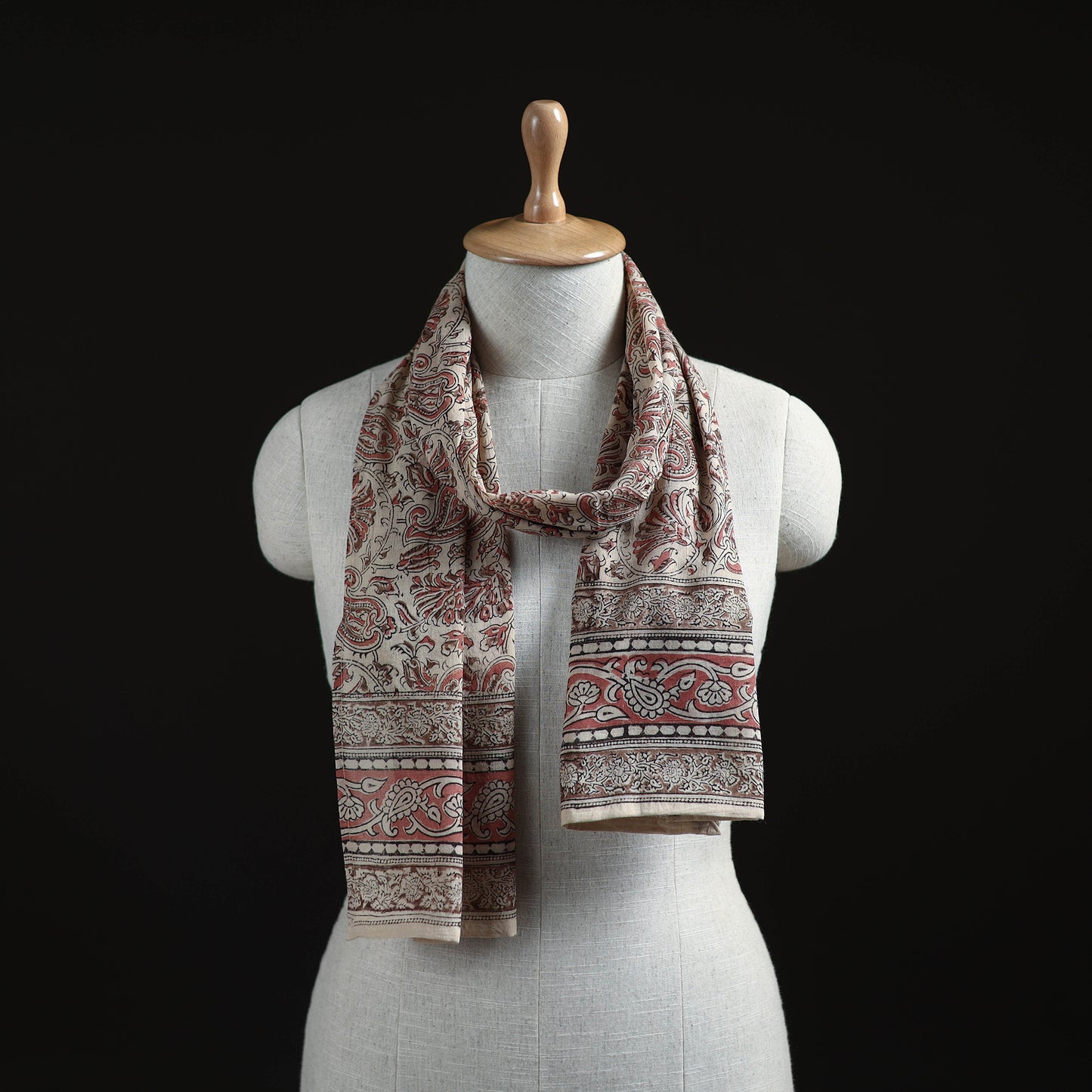 Pedana Block Print Natural Dyed Cotton Kalamkari Stole 39