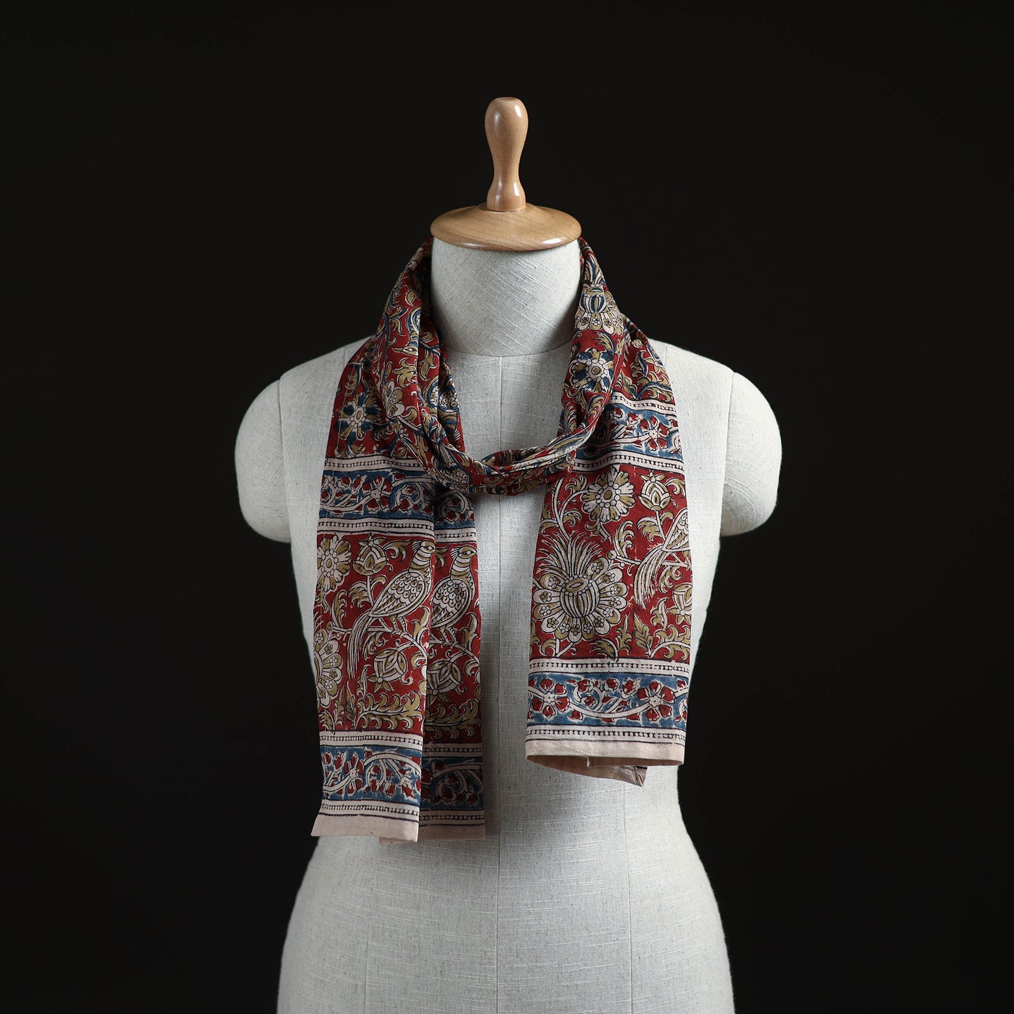 Pedana Block Print Natural Dyed Cotton Kalamkari Stole 42