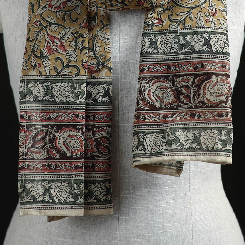 Pedana Block Print Natural Dyed Cotton Kalamkari Stole 43