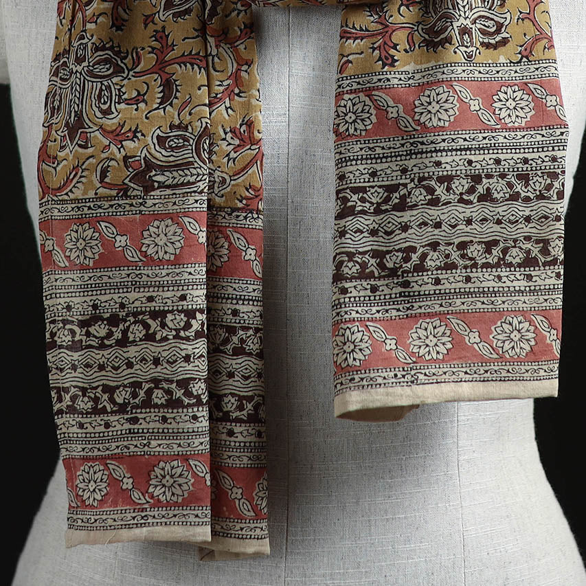Pedana Block Print Natural Dyed Cotton Kalamkari Stole 46