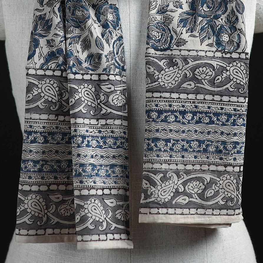 Pedana Block Print Natural Dyed Cotton Kalamkari Stole 58