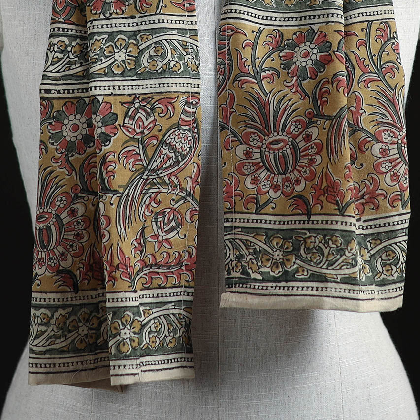 Pedana Block Print Natural Dyed Cotton Kalamkari Stole 60