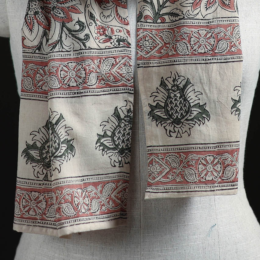Pedana Block Print Natural Dyed Cotton Kalamkari Stole 66