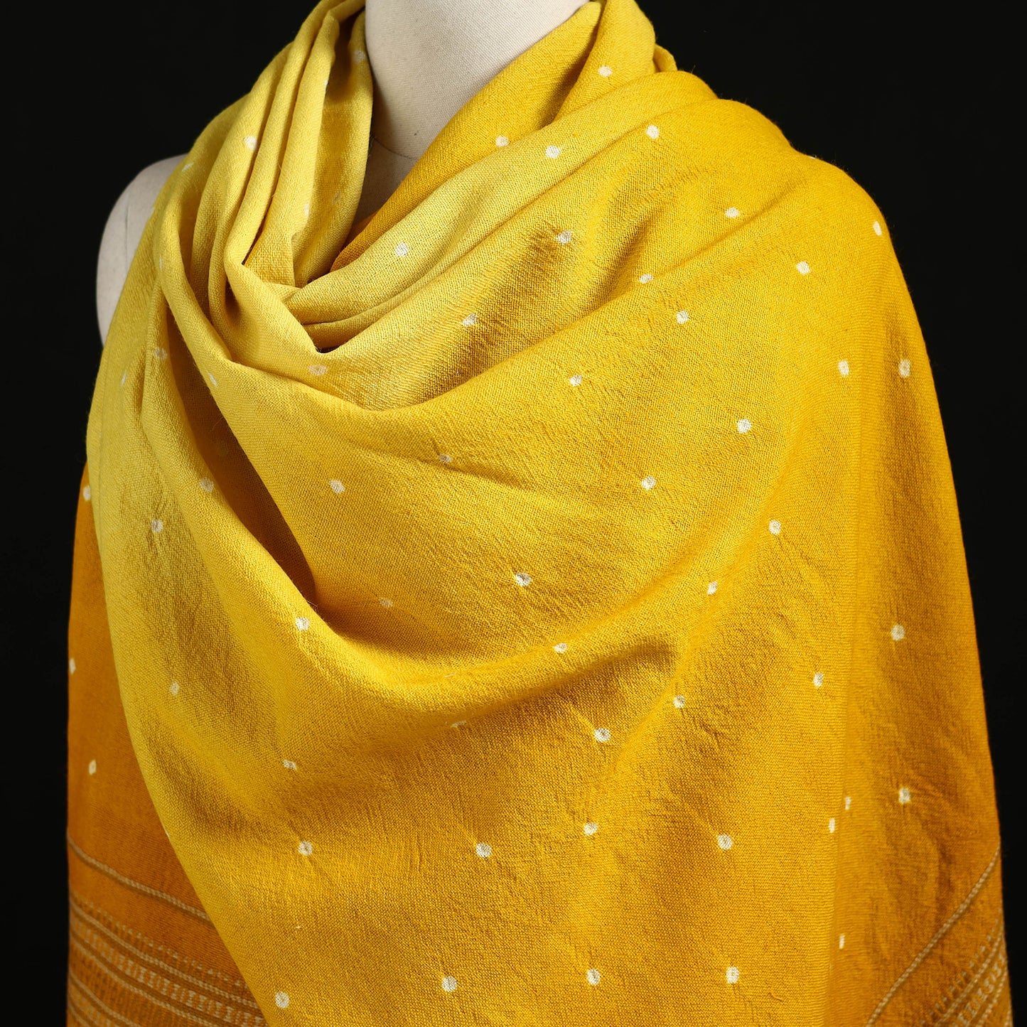 Kutch Handwoven Bandhani Merino Wool Shawl 47