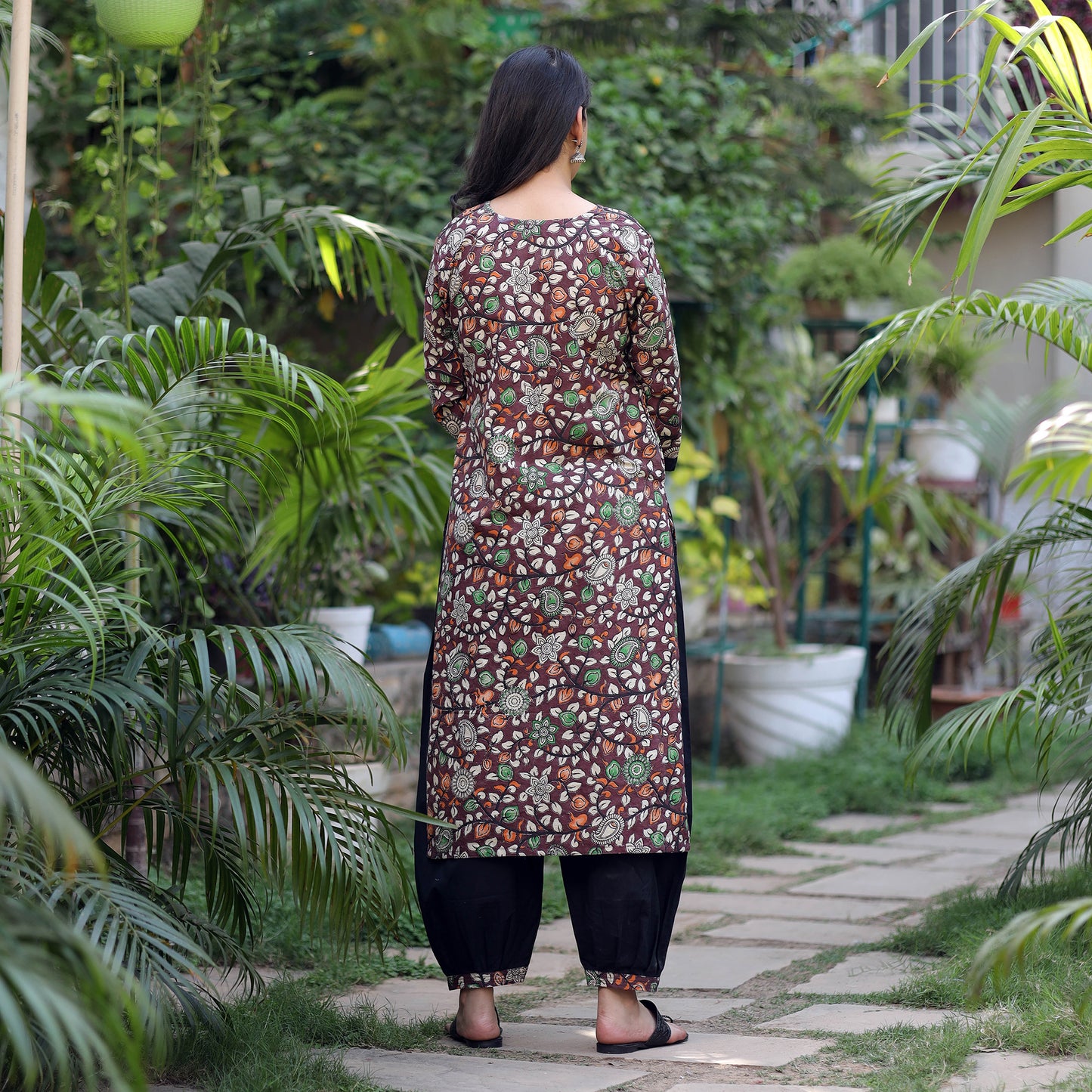 Kalamkari Kurta with Palazzo & Dupatta Set