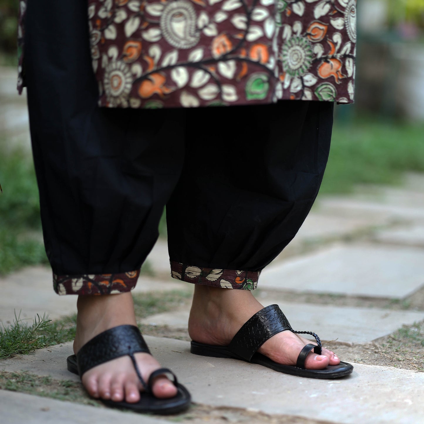 Kalamkari Kurta with Palazzo & Dupatta Set