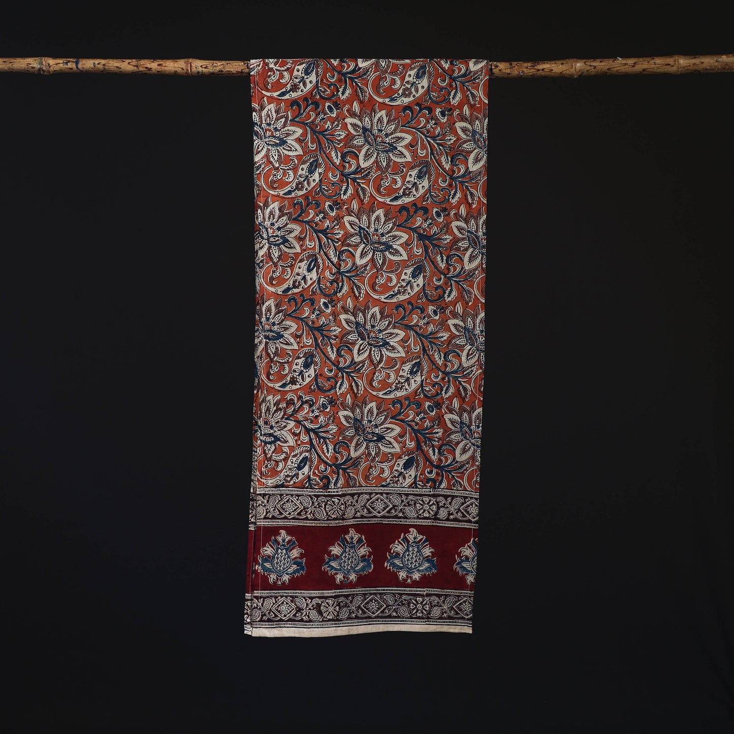 Pedana Block Print Natural Dyed Cotton Kalamkari Stole 53
