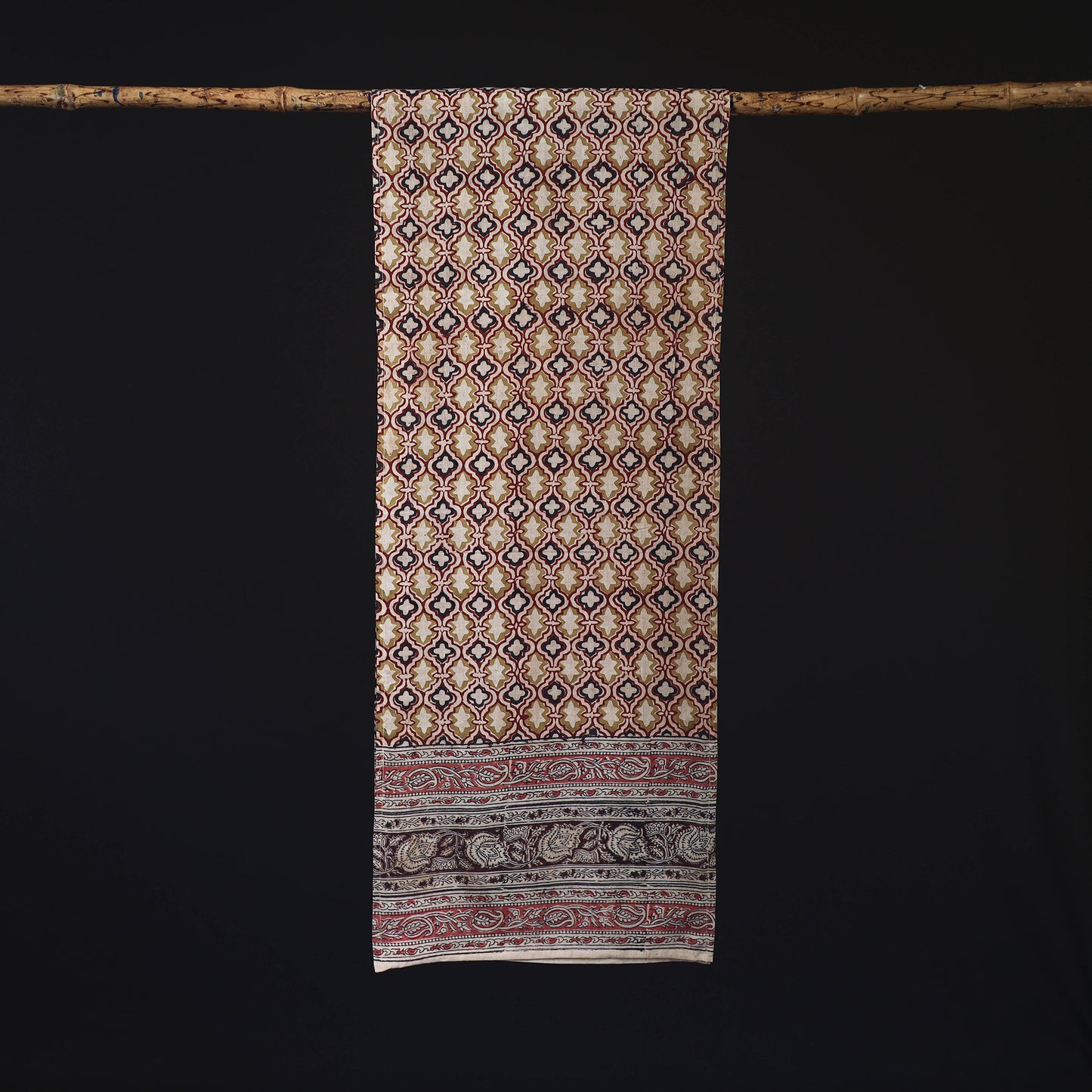 Pedana Block Print Natural Dyed Cotton Kalamkari Stole 49