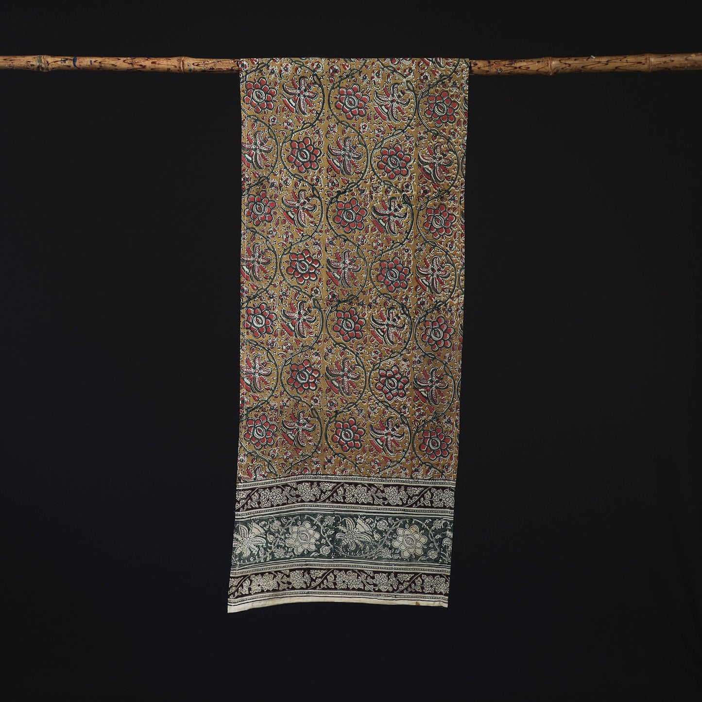 Pedana Block Print Natural Dyed Cotton Kalamkari Stole 47