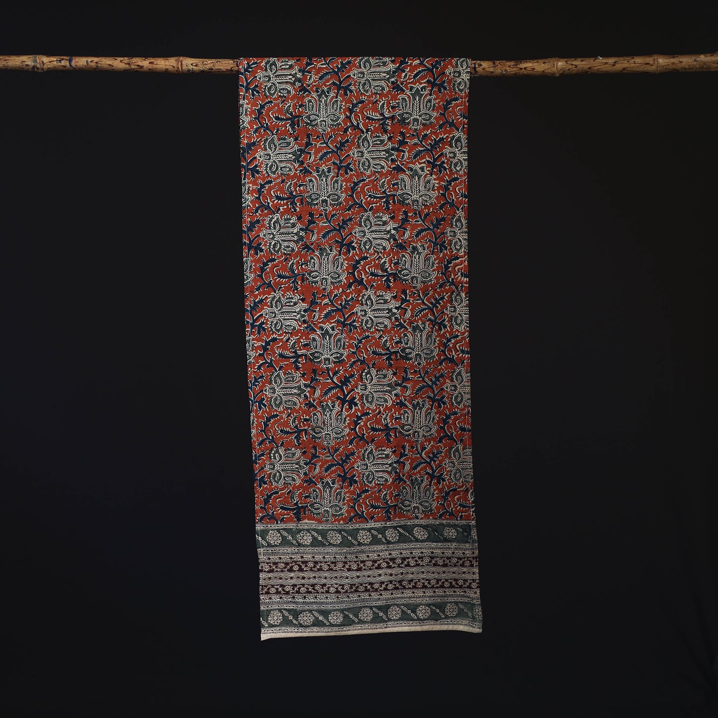 Pedana Block Print Natural Dyed Cotton Kalamkari Stole 35