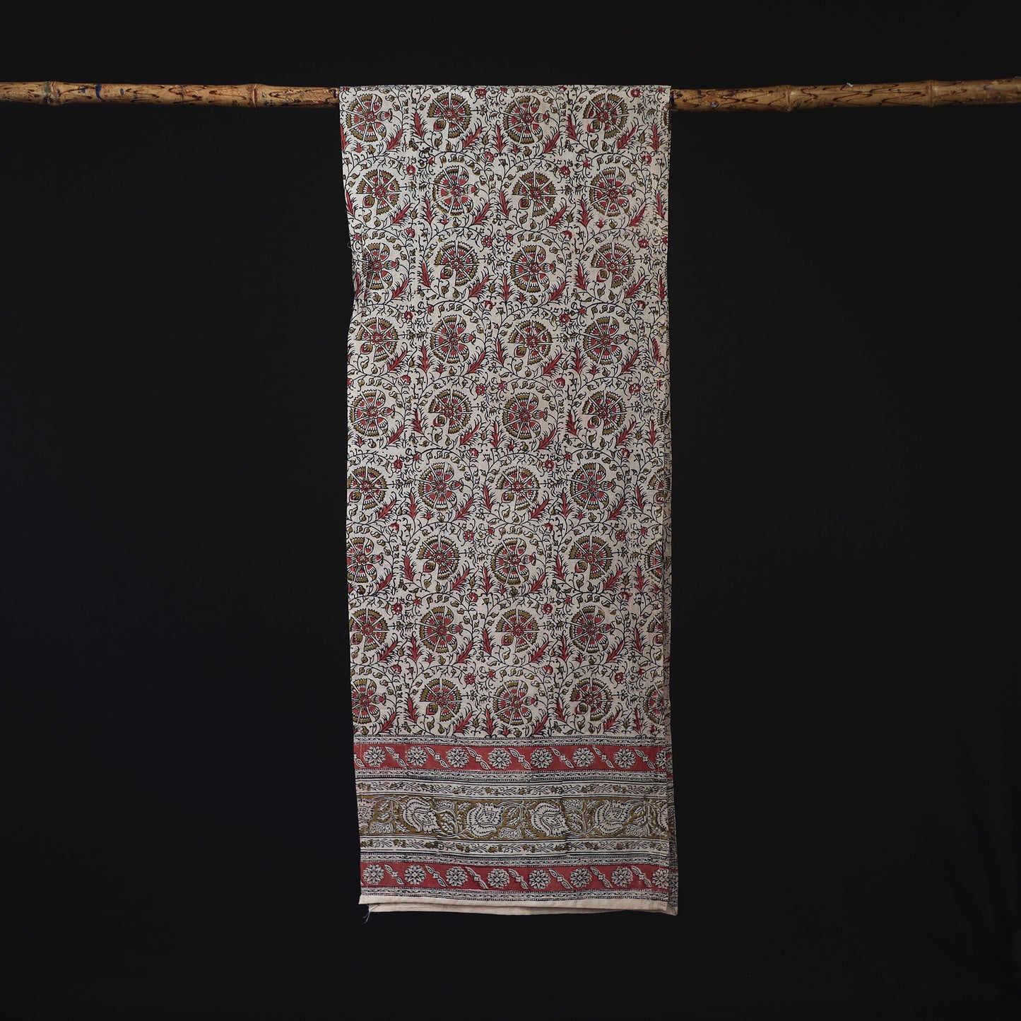 Pedana Block Print Natural Dyed Cotton Kalamkari Stole 22