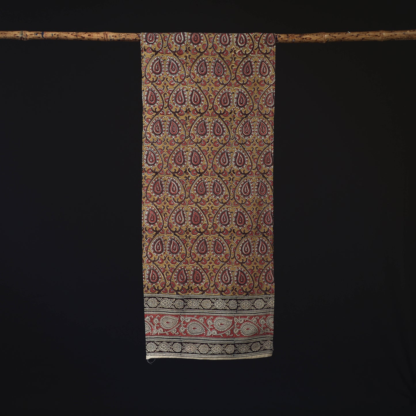 Pedana Block Print Natural Dyed Cotton Kalamkari Stole 12