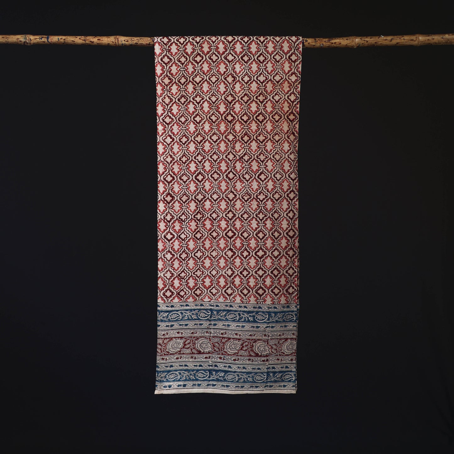 Pedana Block Print Natural Dyed Cotton Kalamkari Stole 11