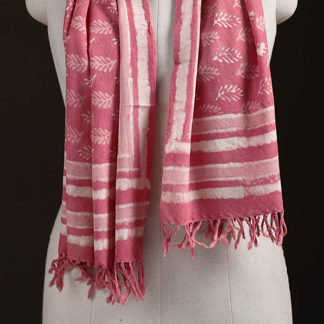 Bagru Dabu Hand Block Print Pure Merino Wool Handwoven Natural Dyed Stole 10