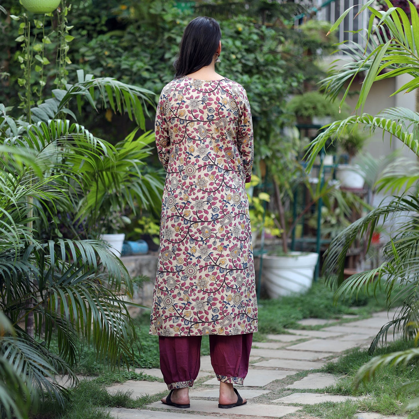 Kalamkari Kurta with Afghani Salwar Set