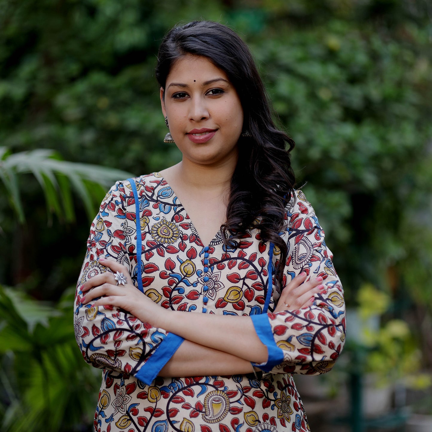 Kalamkari Kurta with Palazzo & Dupatta Set