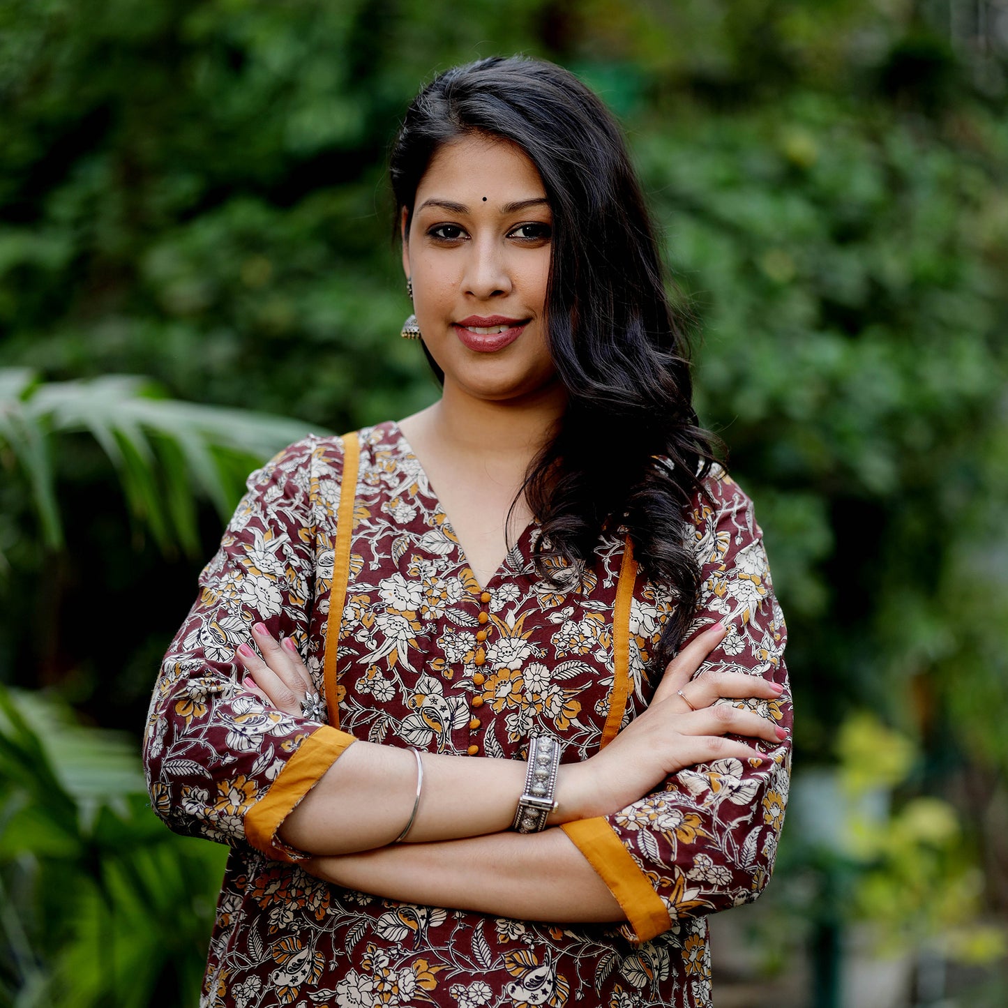 Kalamkari Kurta with Palazzo & Dupatta Set