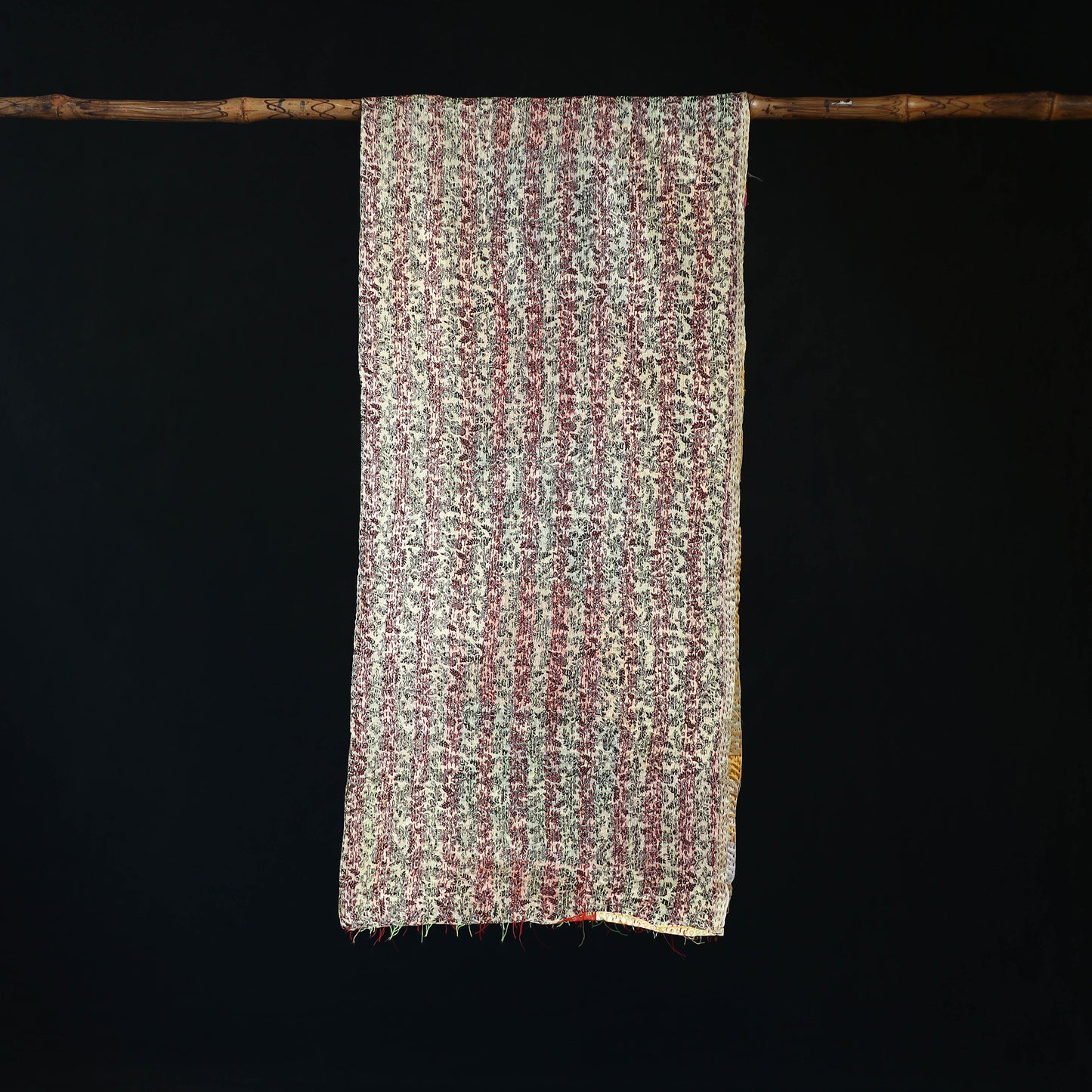 Bengal Kantha Handwork Patchwork Reversible Silk Stole 340