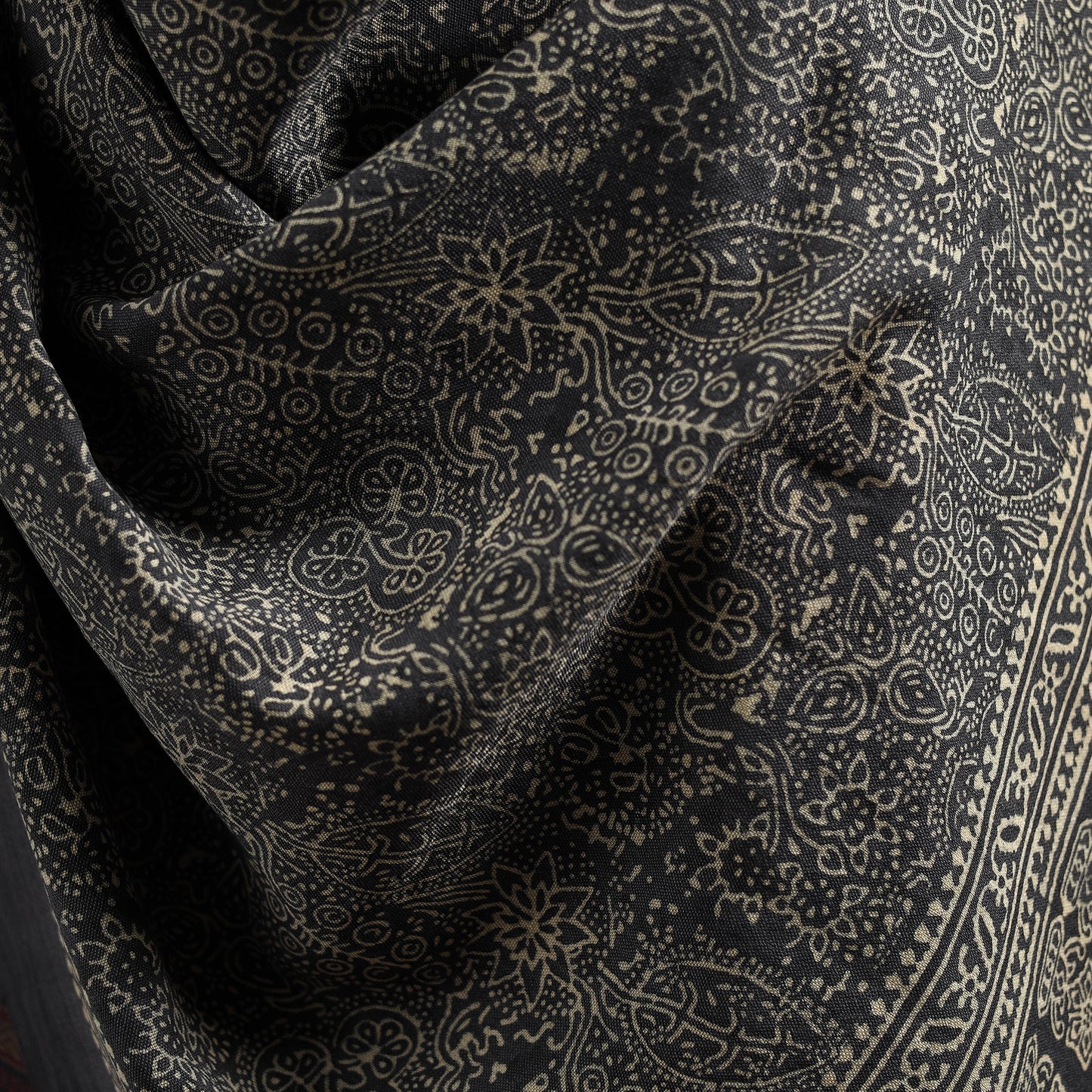 Kutch Handwoven Ajrakh Hand Block Print Merino Wool Shawl 63