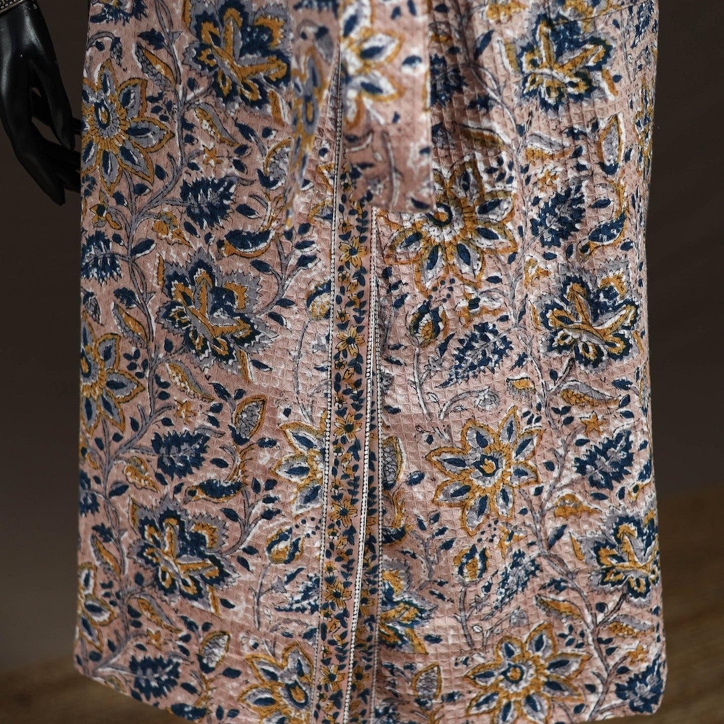 Sanganeri Hand Block Print Waffle Weave Cotton Bath Robe 23