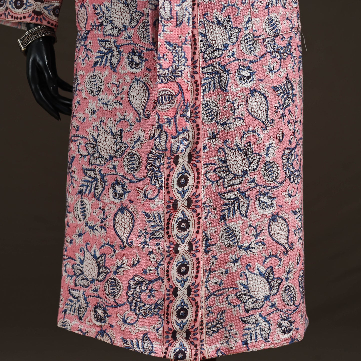 Sanganeri Hand Block Print Waffle Weave Cotton Bath Robe 24