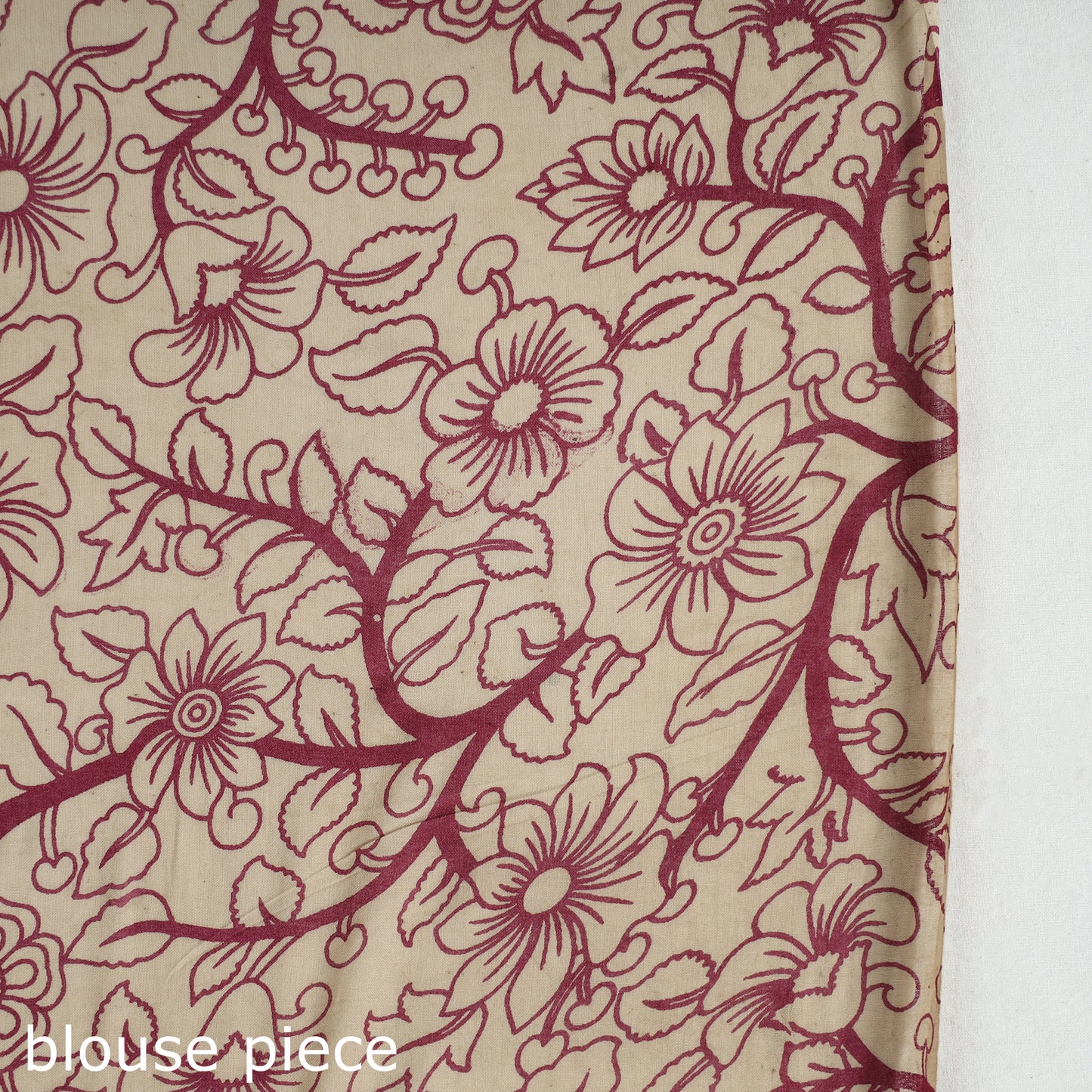 Multicolor - Kalamkari Printed Cotton Saree with Blouse Piece 07