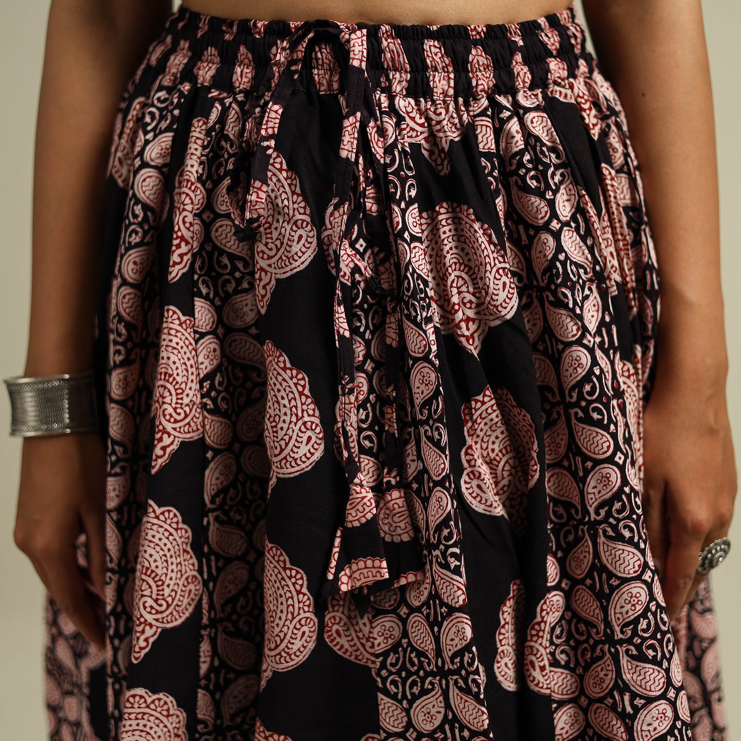 Bagh Hand Block Print 24 Kali Patchwork Cotton Long Skirt 17