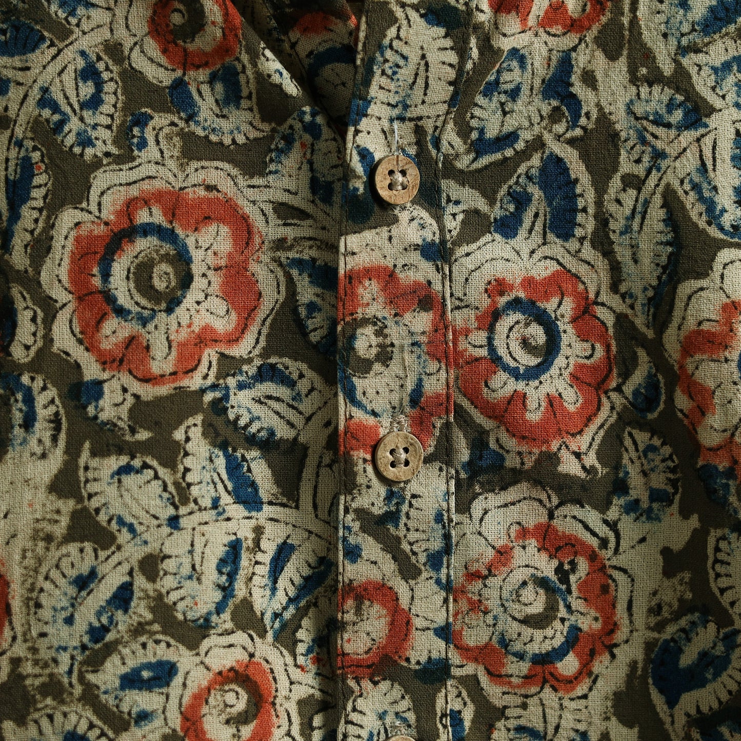 Hand Block Print Natural Dyed Cotton Long Kalamkari Kurta for Men 12