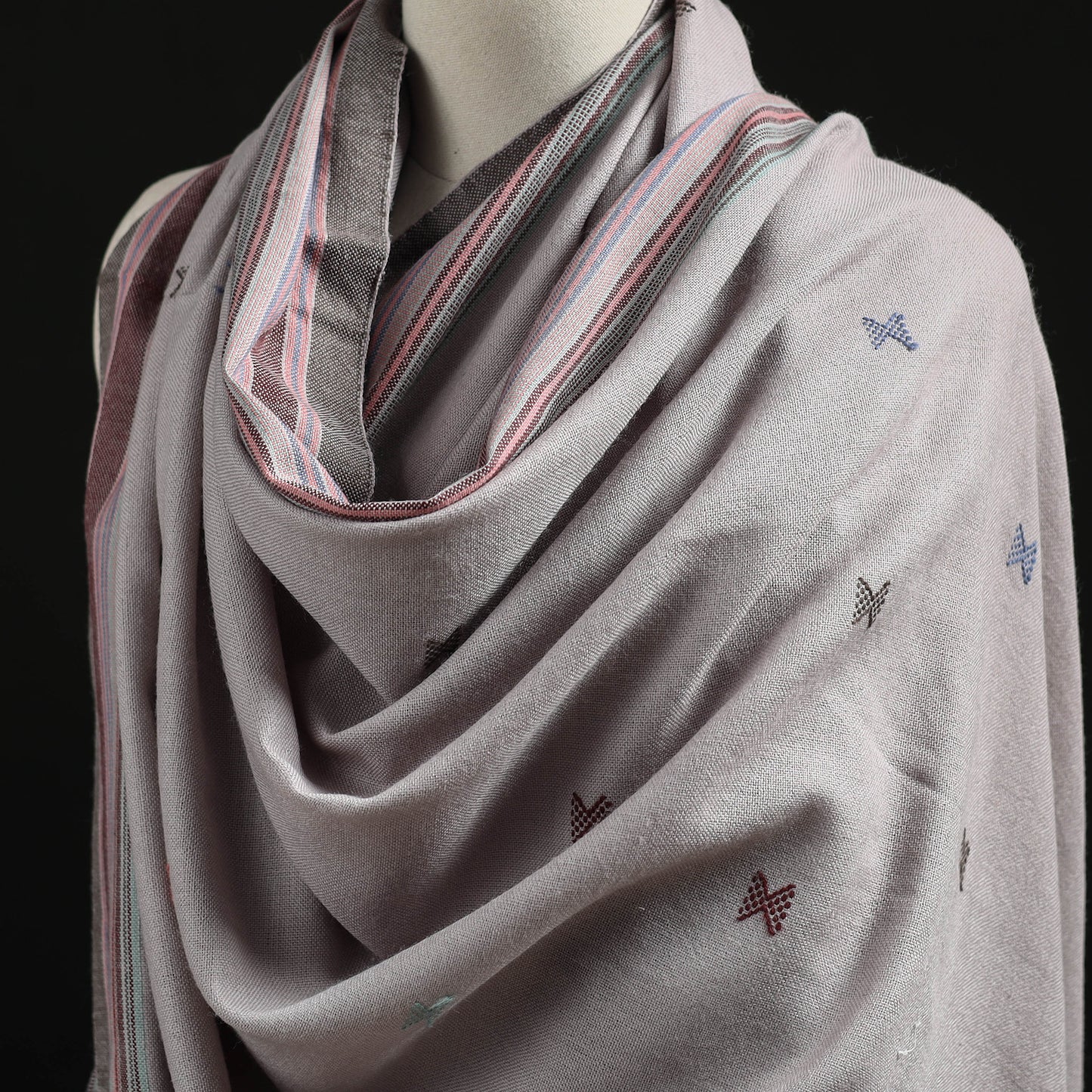 Kutch Handwoven Merino Wool Dhabla Shawl 72