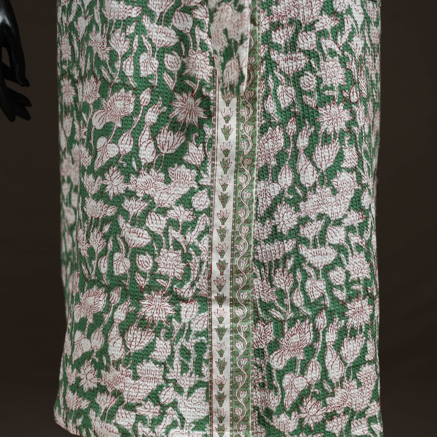 Sanganeri Hand Block Print Waffle Weave Cotton Bath Robe 29