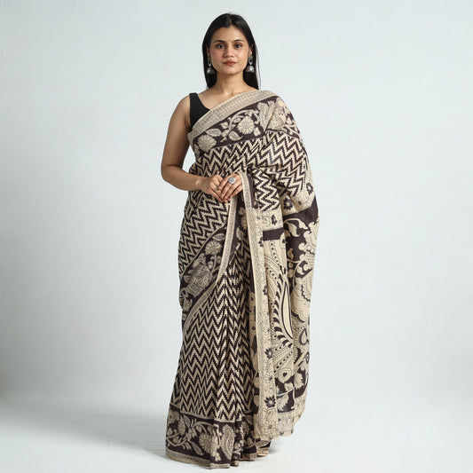 Kalamkari Printed Cotton Saree with Blouse Piece 10