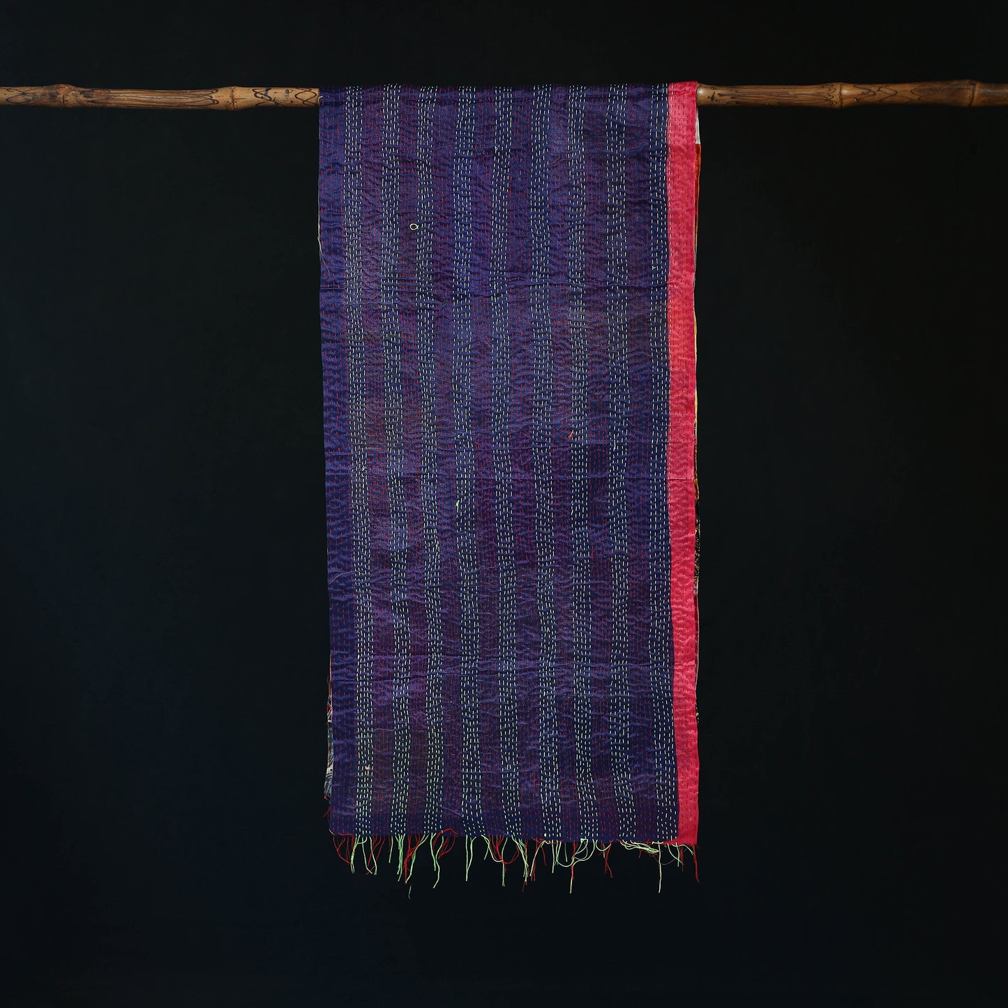 Bengal Kantha Handwork Patchwork Reversible Silk Stole 292