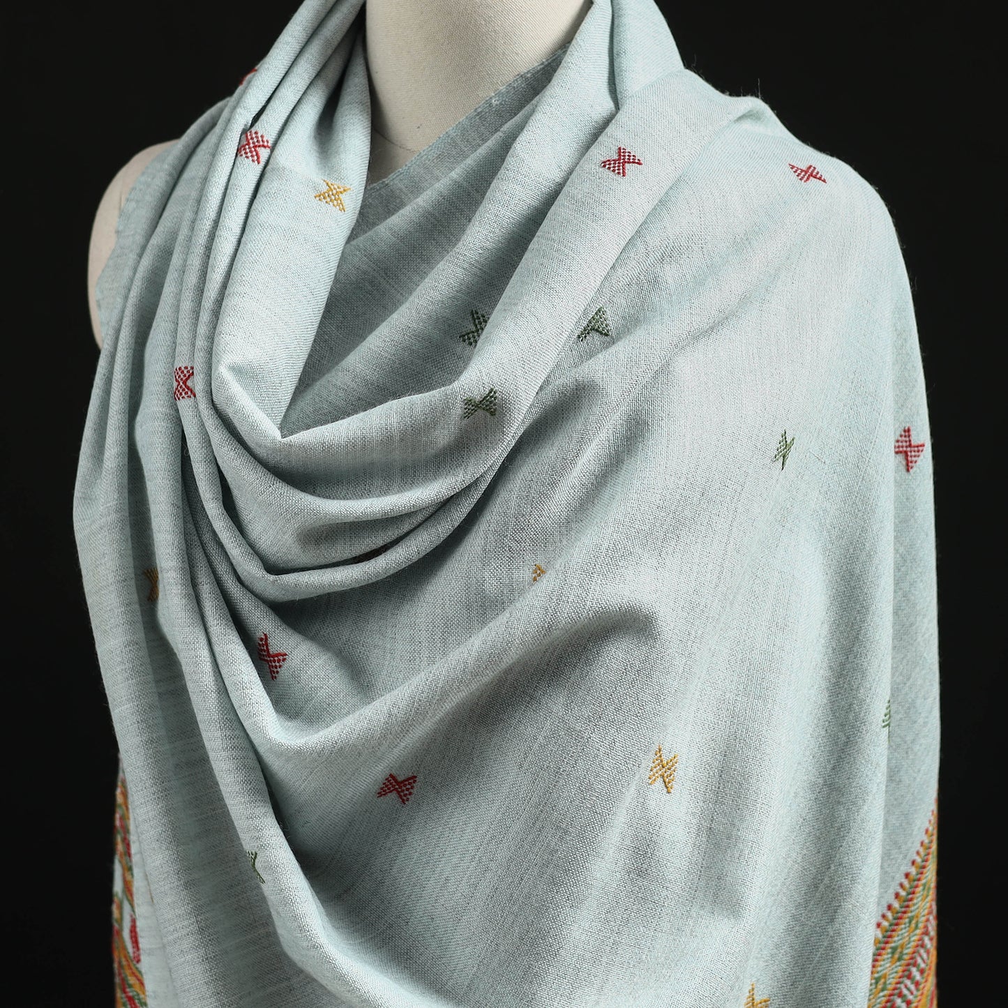 Kutch Handwoven Merino Wool Dhabla Shawl 73