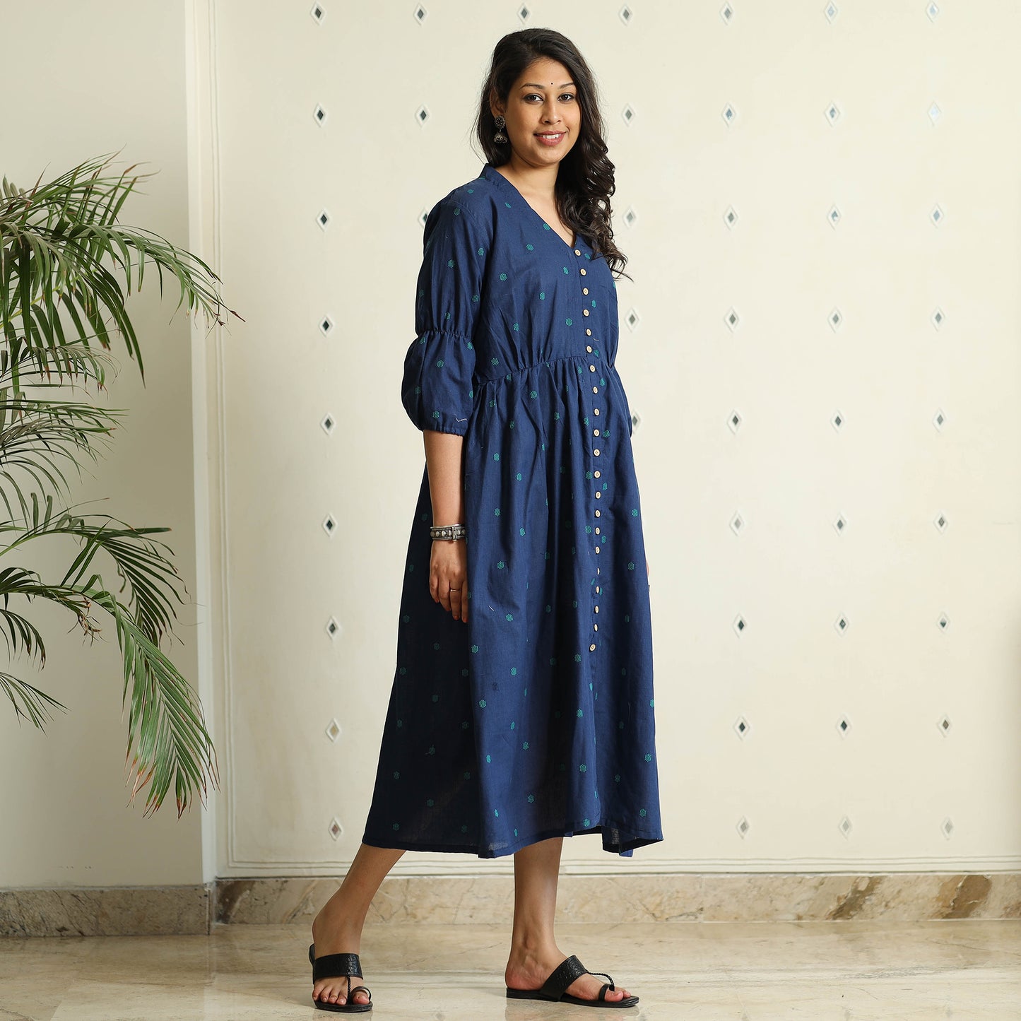 Buy Jacquard Cotton Flared Gher Dress Online at iTokri.com