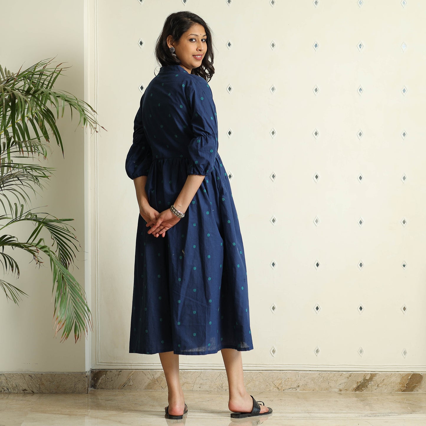 Buy Jacquard Cotton Flared Gher Dress Online at iTokri.com
